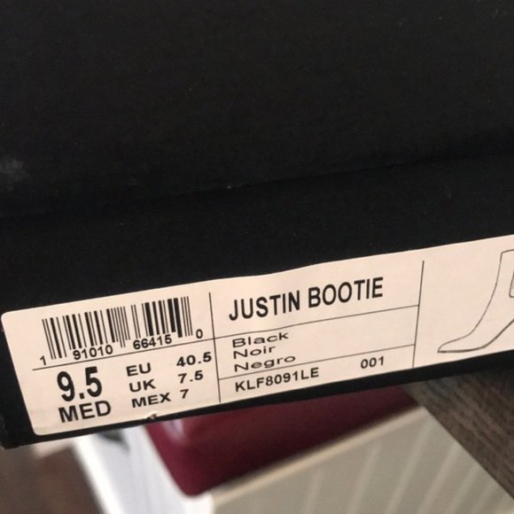 NIB ~ KENNETH COLE JUSTIN ANKLE BOOTS BLACK LEATHER sz 9.5 - Picture 6 of 8